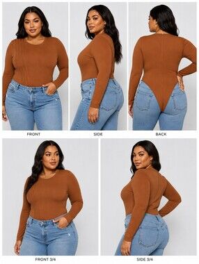 Adidas x IVY PARK 3-Stripes Bodysuit 2X Wild Brown Long Sleeve NWT